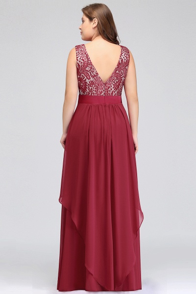 A-line Scoop Neck Off The Shoulder Chiffon Long Formal Dress Appliques Lace Bridesmaid Dresses_6